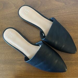 A New Day | Black Leather Women's Mules